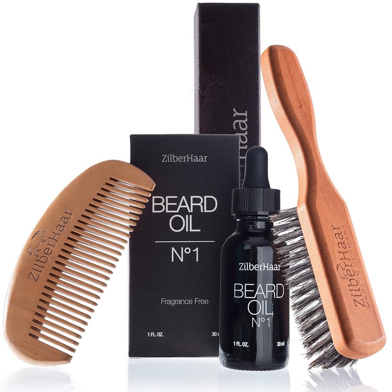 Beard Oil Set - Nourishing Oil, Brush & Comb for Healthy Beards | Grooming Essentials