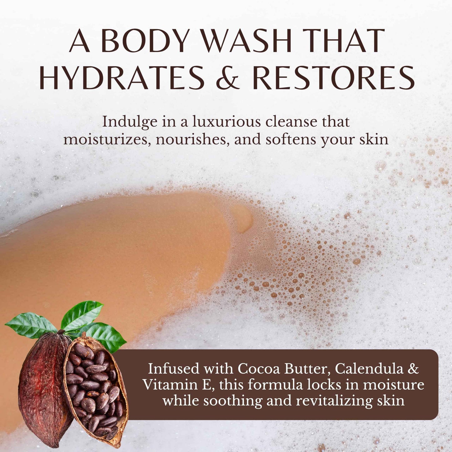 EDENIKA BOTANICALS Cocoa Butter Body Wash, Cleanses, Hydrates & Nourishes, Deep Moisturizing Shower Gel for Dry and Sensitive Skin, Women & Men, Organic & Natural, 16 fl oz, 2-Pack