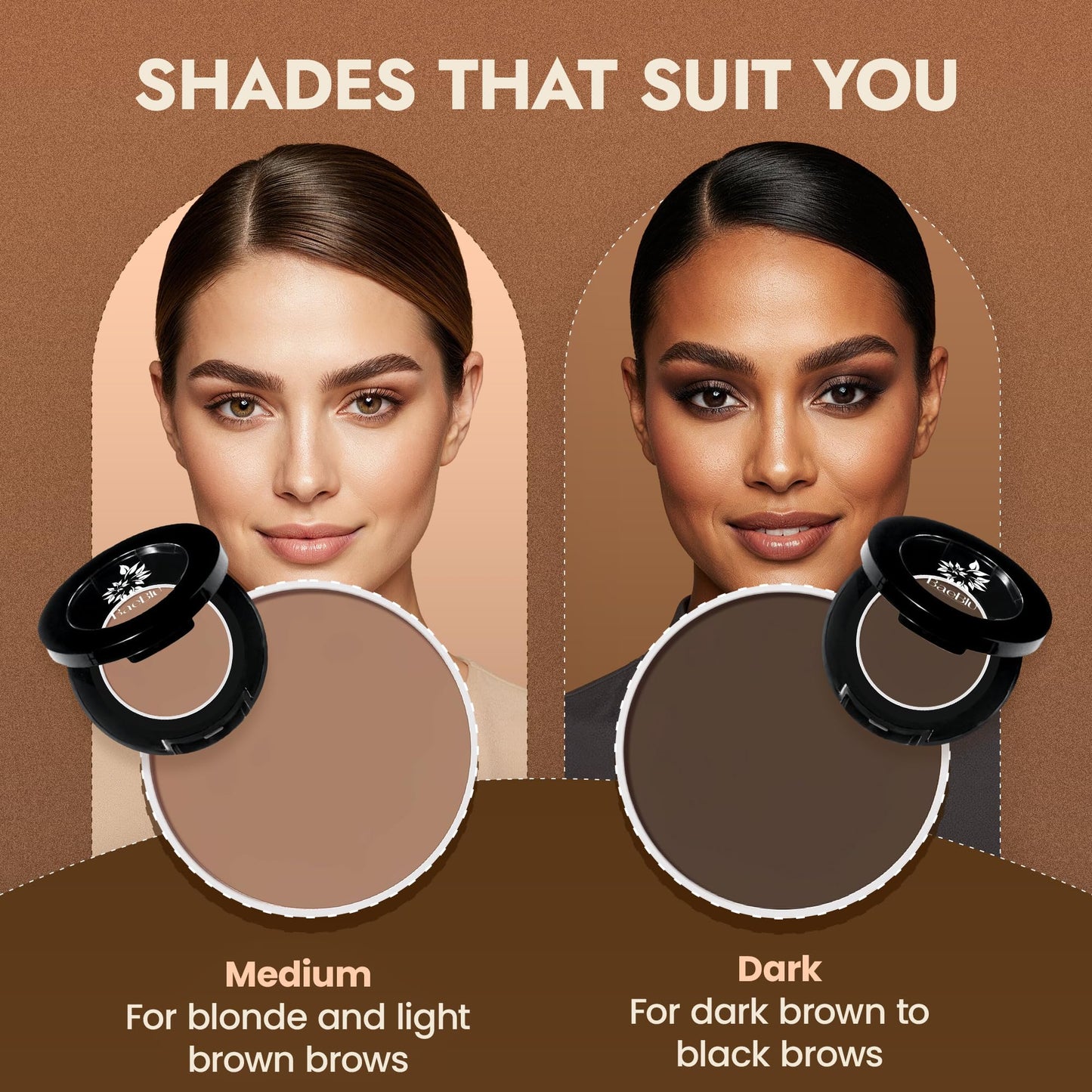Organic Tinted Eyebrow Pomade, Dark - Water & Smudge-Proof Sculpting Eyebrow Wax for Shaping, Defining & Filling - Long-Lasting 18-Hour Hold - Easy-to-Apply, Vegan & Cruelty-Free - Made in USA