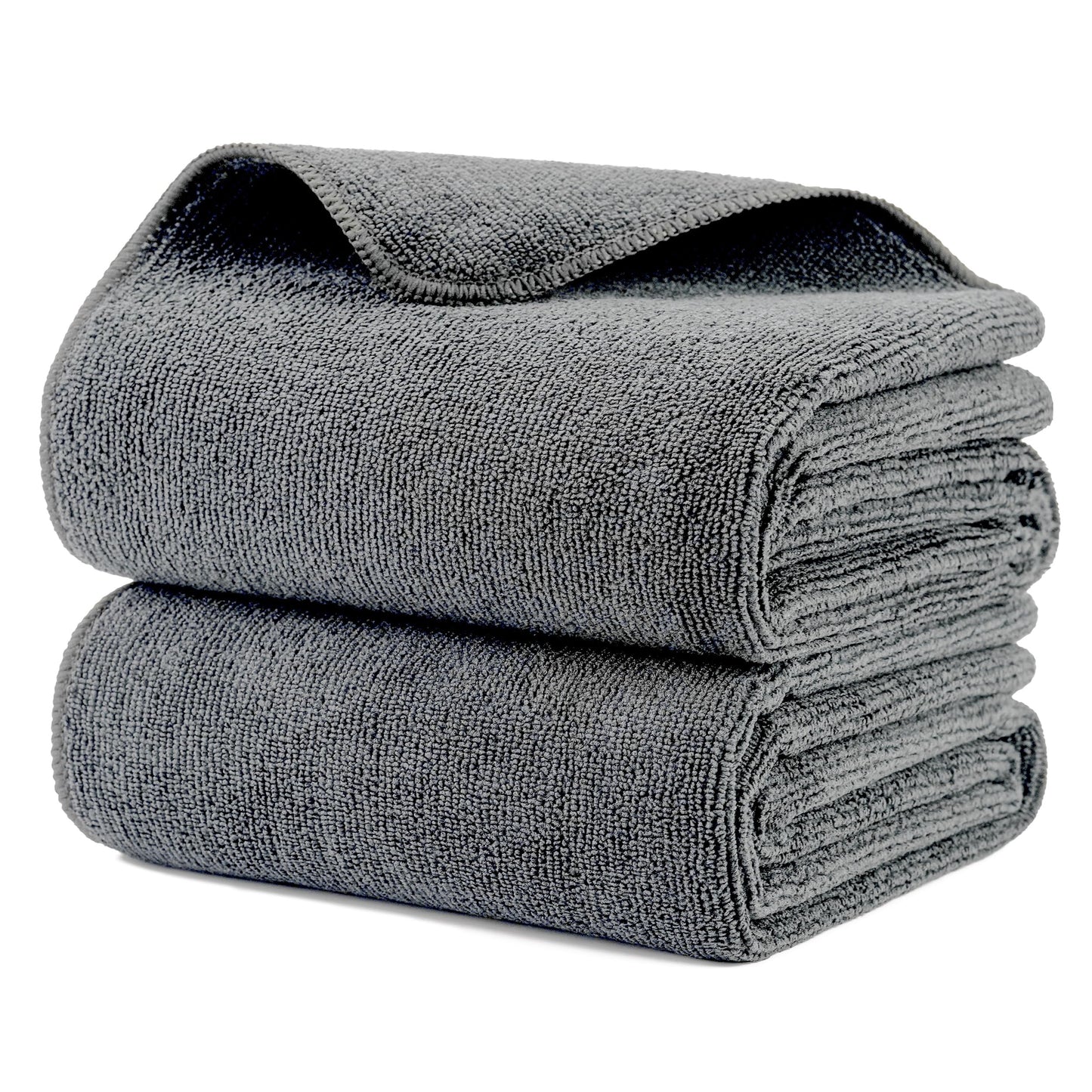 MICROFI New Microfiber Hair Drying Salon Towels, Quick Dry, Lint Free, 2 Pack 340 GSM (Gray)