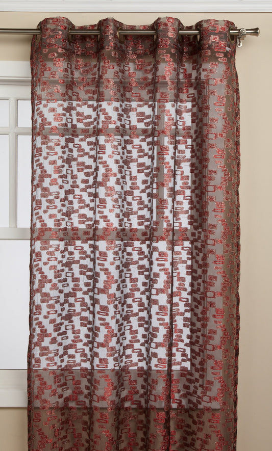 Editex Home Textiles Gina Organza Window Panel, 52 by 84-Inch, Burgundy