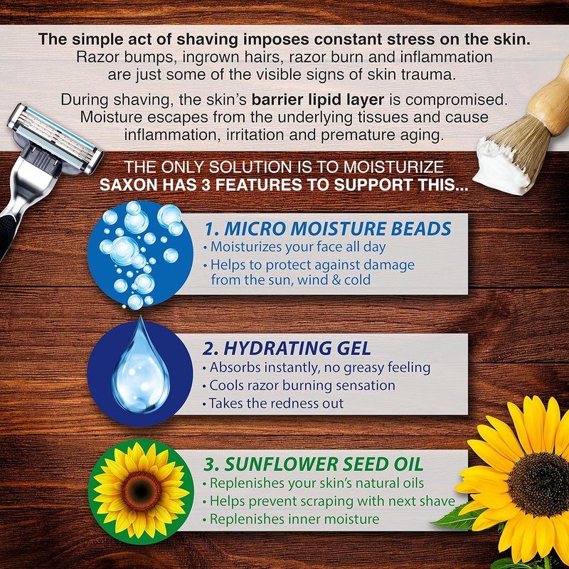Saxon Post Shave Cream - Micro Moisturizing Conditioning Beads | Woodspice Scent