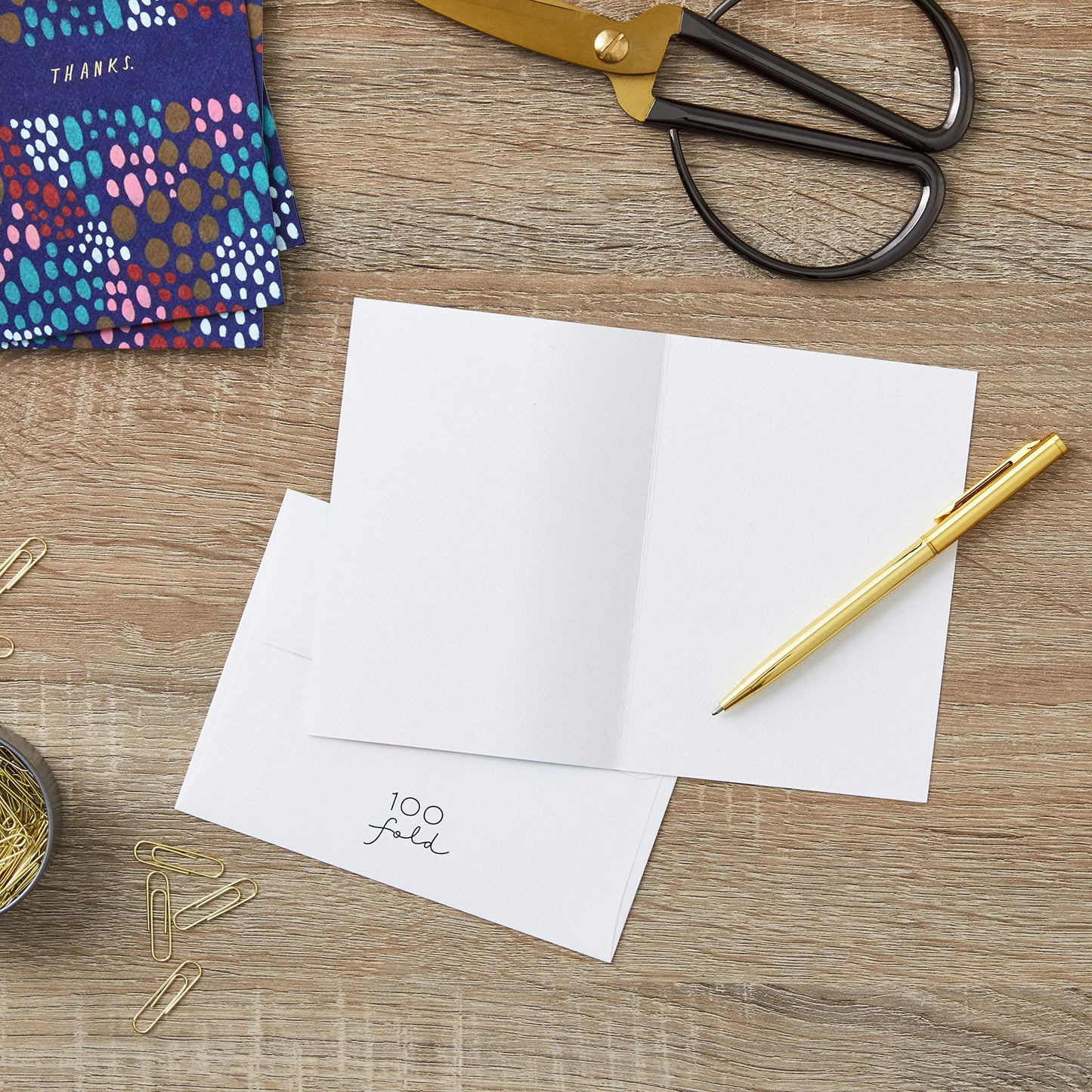 Hallmark Thank You Cards, Artistic Blue Dots (8 Cards with Envelopes)