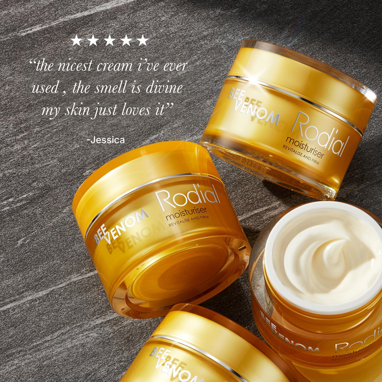 Rodial Bee Venom Facial Moisturiser 1.7 fl oz - Advanced Firming & Plumping Face Cream with Juvinity for Elasticity, Radiance & Long-Lasting Hydration