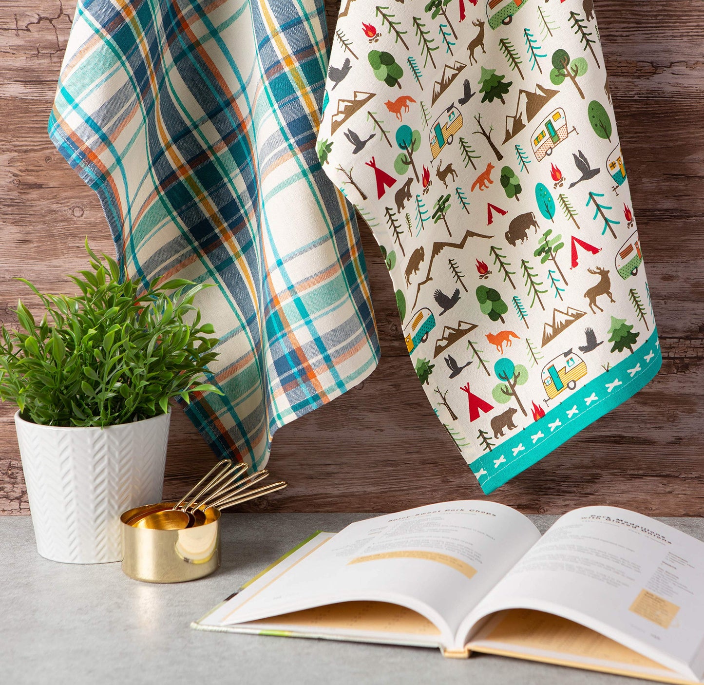 DII Tabletop Collection, Happy Camper Collection, Dishtowel Set, Happy Camper, 2 Piece