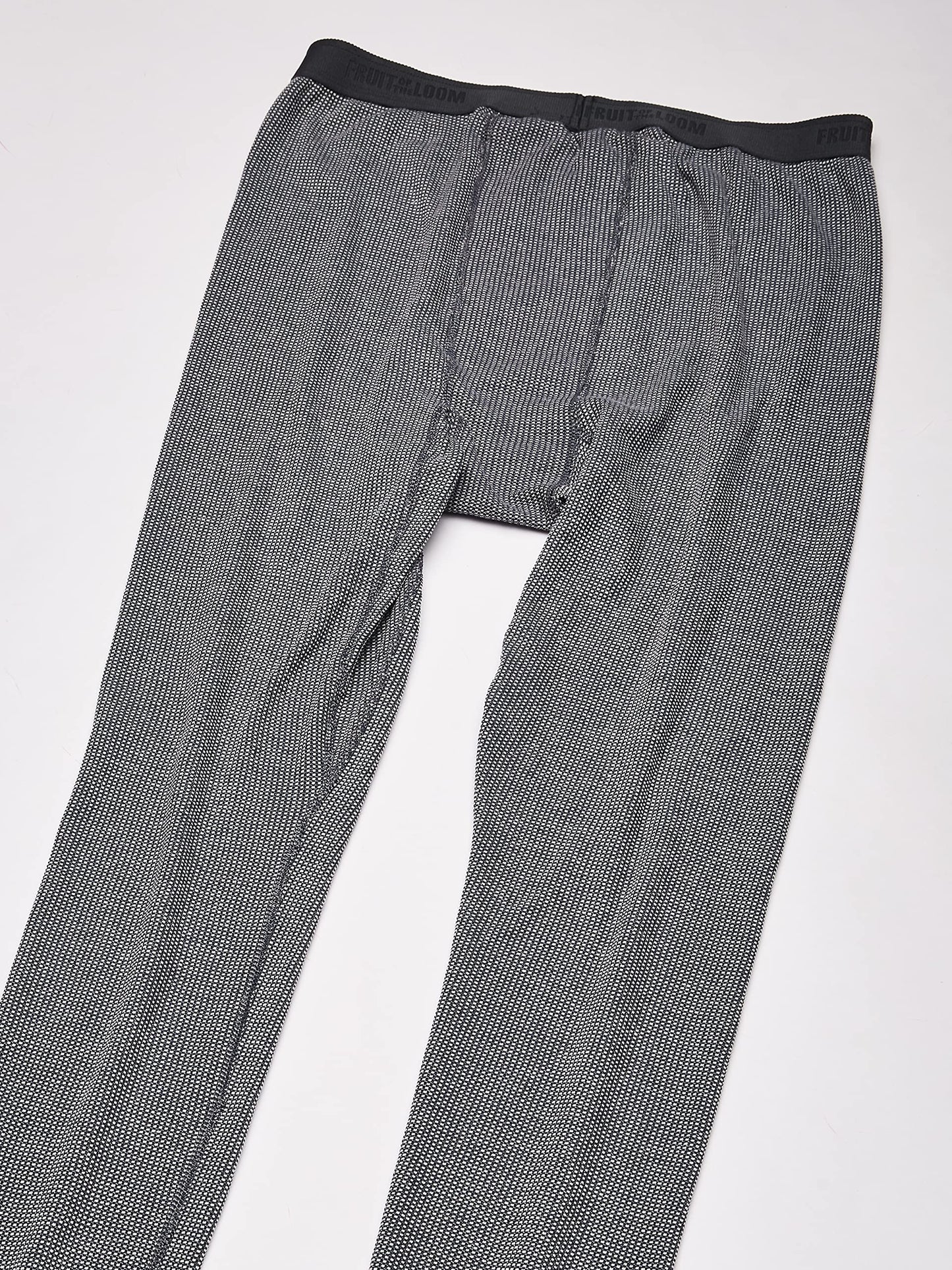 Fruit of the Loom mens Recycled Premium Waffle Thermal Underwear Long Johns (1, 2, 3, and 4 Packs) Pajama Bottom, Greystone Heather/Greystone Heather/Black, XX-Large US