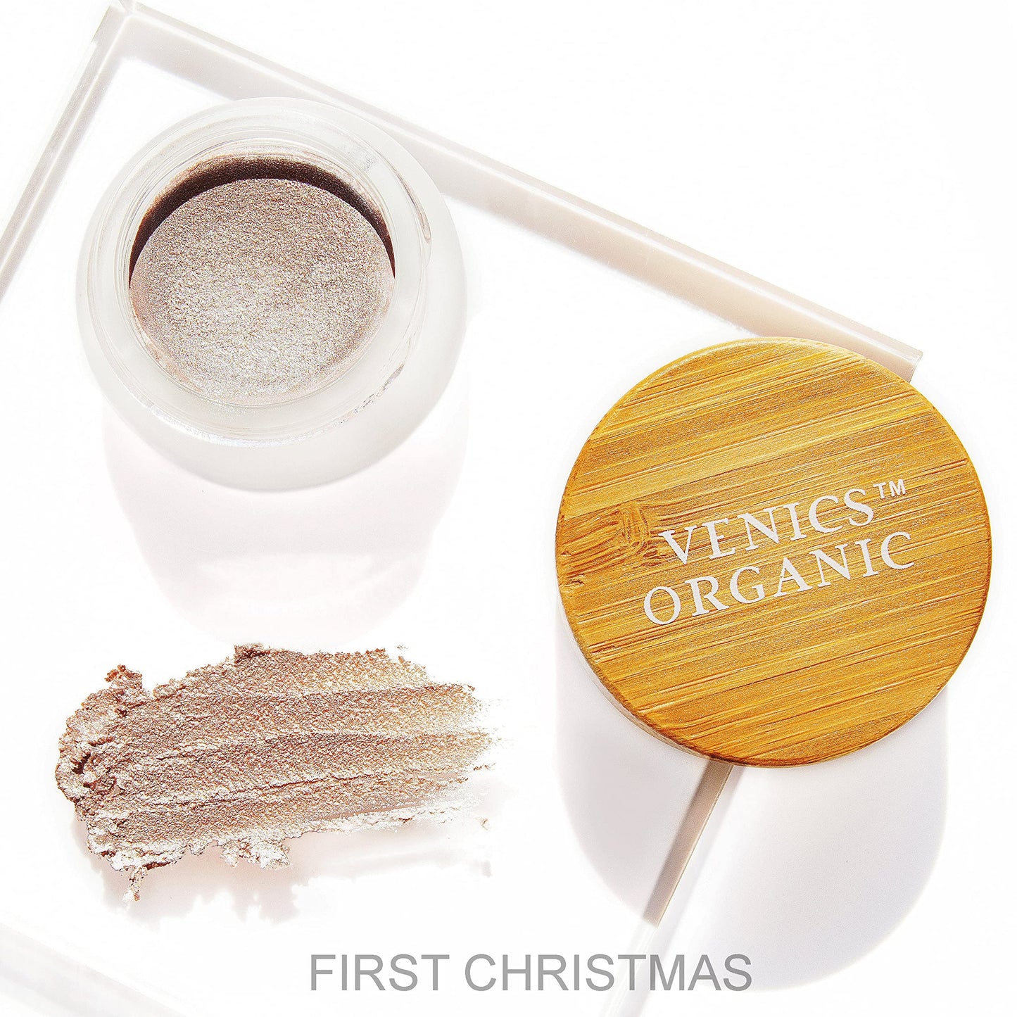 VENICS ORGANIC Diamond Glow Melted Organic Highlighter | 100% Natural, Vegan and Cruelty-Free | First Christmas (Sparkling rose gold)