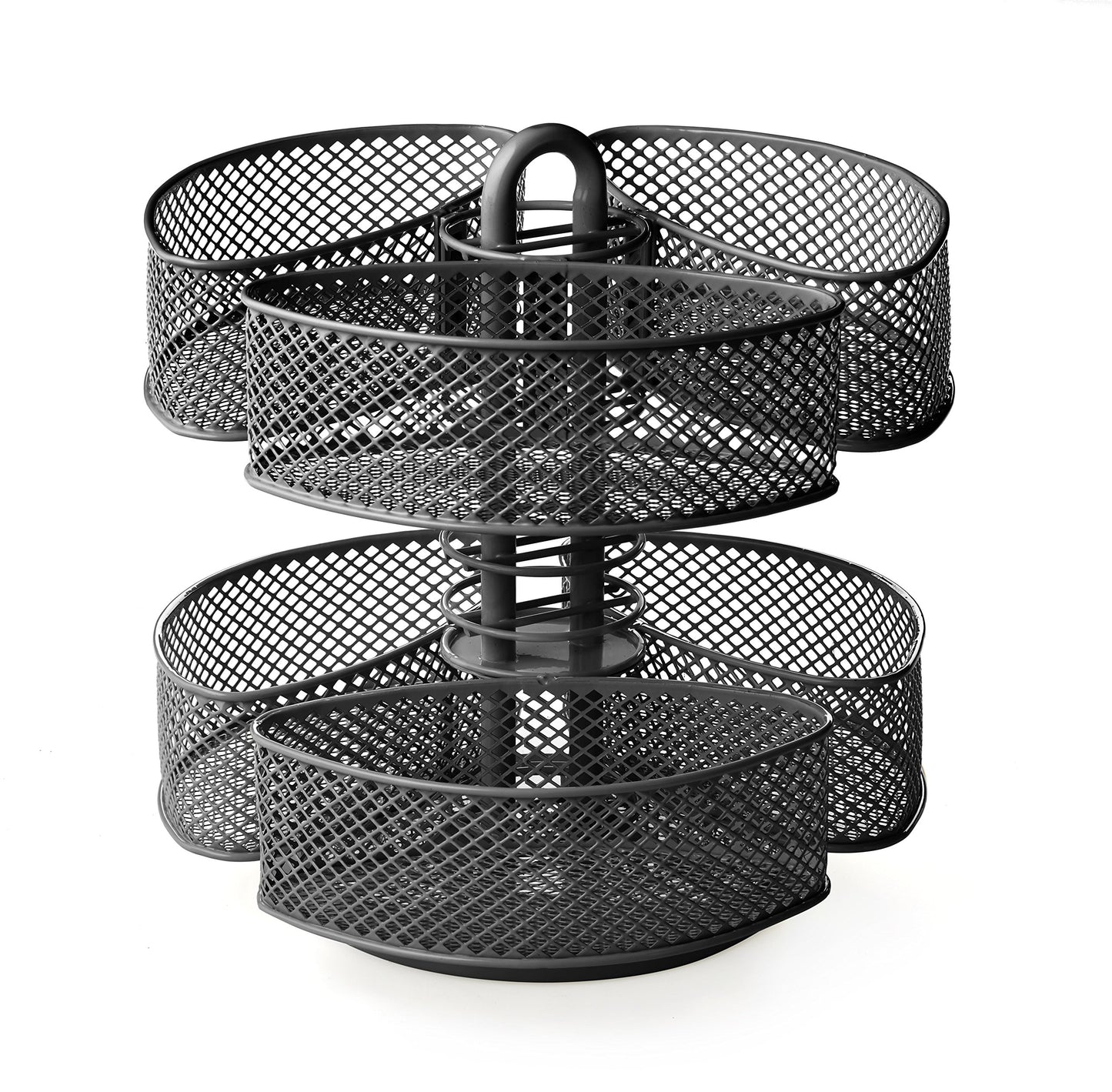 Nifty Organizing Carousel – Black Powder Coat Finish, Spins 360-Degrees, Cosmetic Bathroom or Bedroom Vanity Storage, Beauty Supplies Organizer, Lazy Susan Platform
