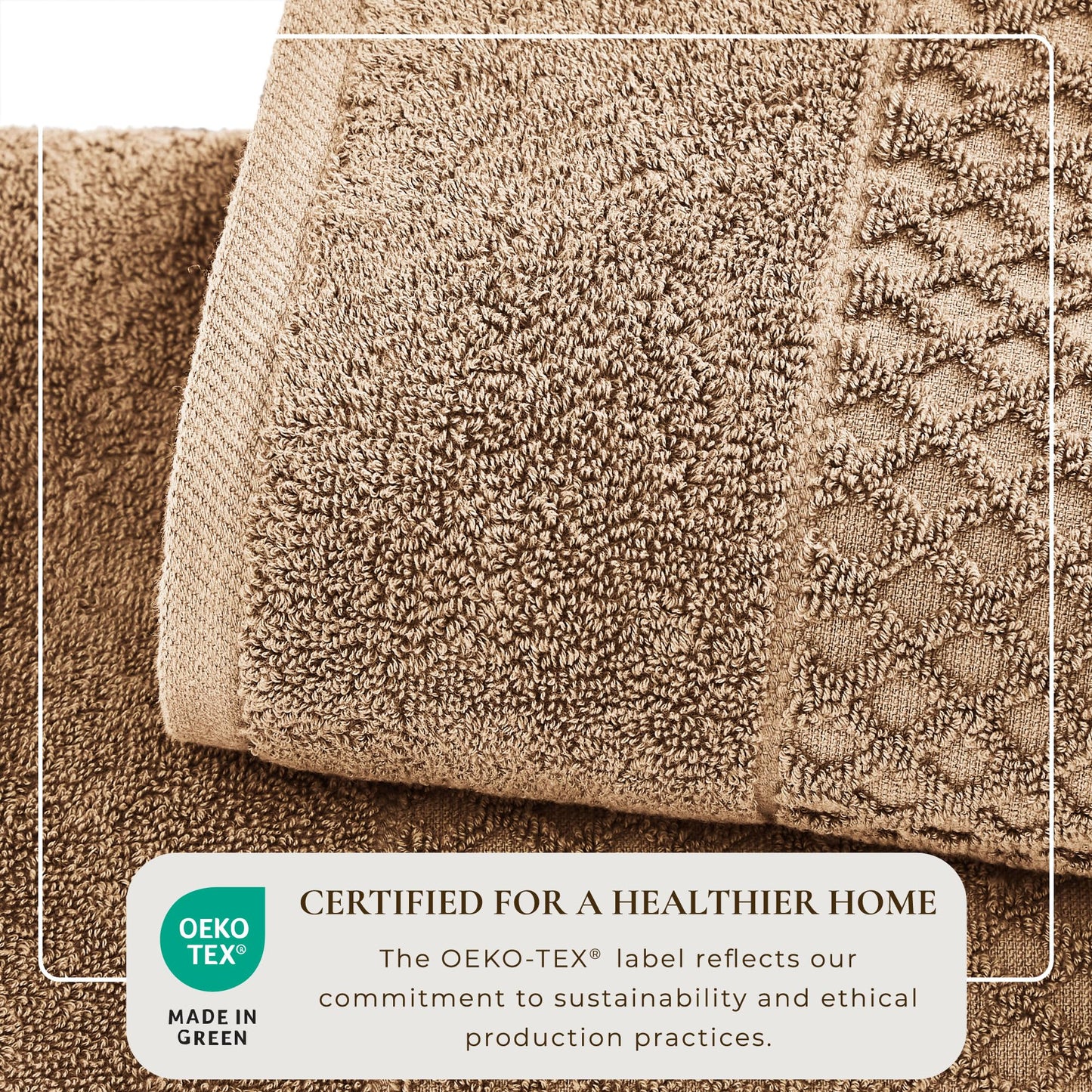 Great Bay Home Brown Washcloths - 100% Cotton 6 Pack 13x13 Washcloth Set - Absorbent, Durable, Quick-Dry Face Towels for Bathroom (Mocha)