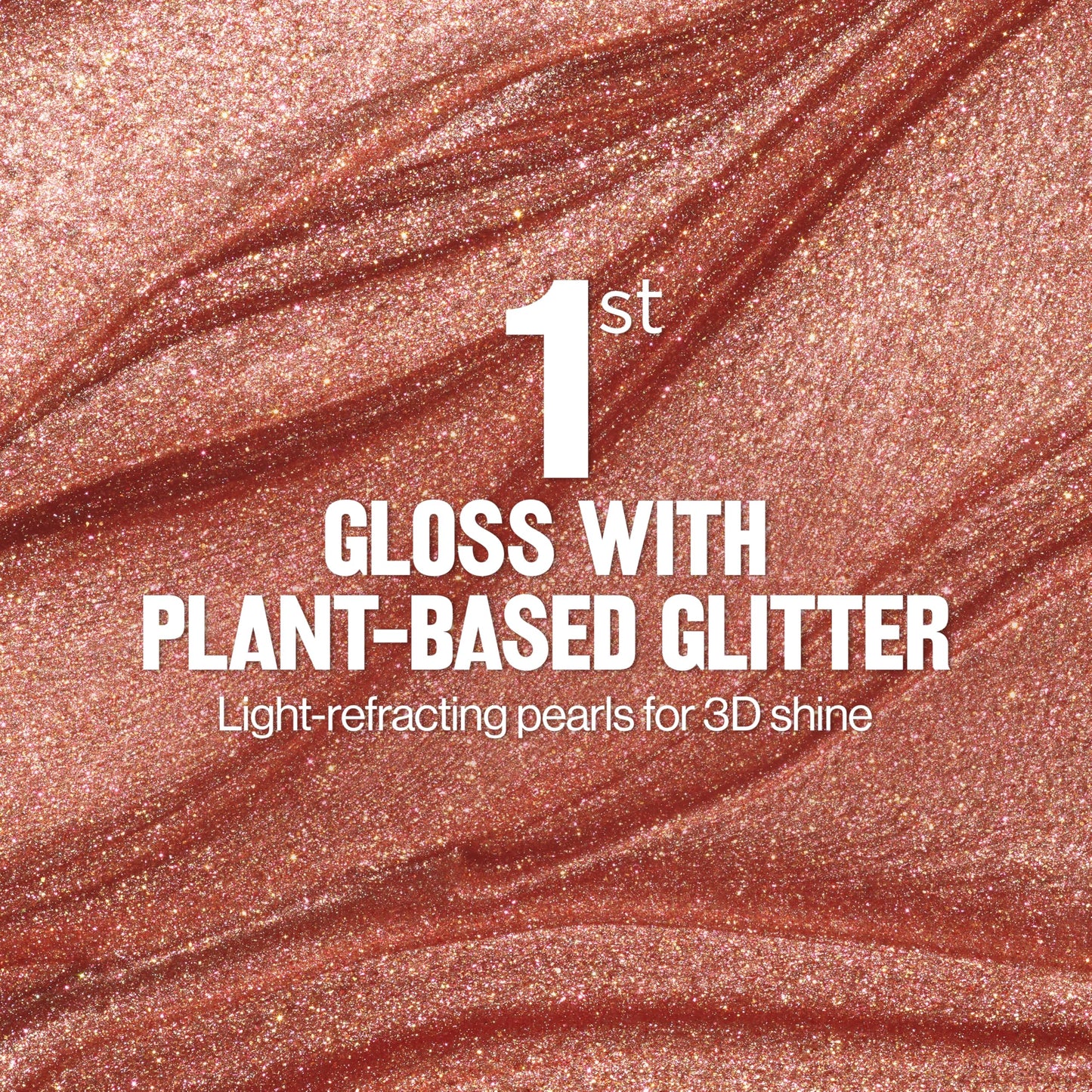 REVLON Super Lustrous Glimmer Gloss, Non-Sticky Hydrating Lip Gloss, High-Shine Sheer Shimmery Finish, Plant-Based Glitter, 004 Happy Hour, 0.13 fl oz