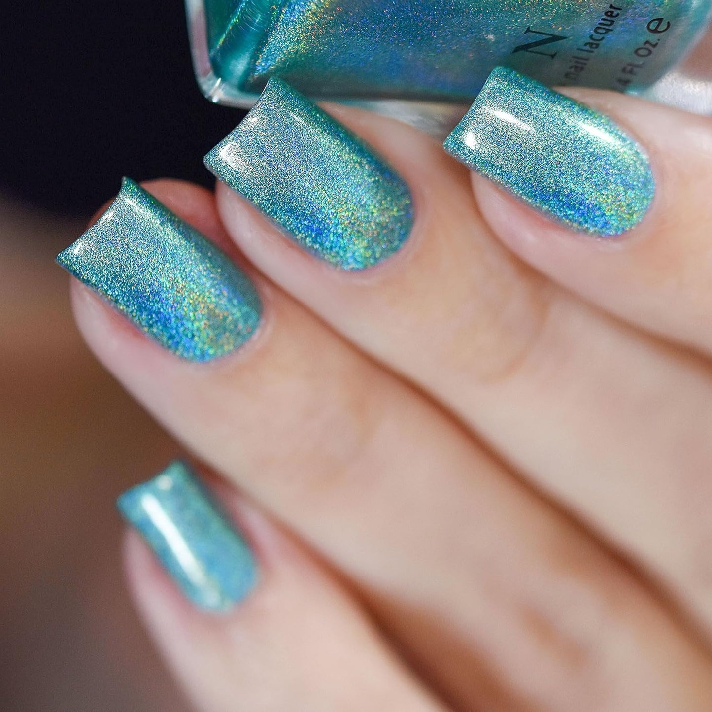 ILNP Aerial View Aquamarine Holographic Nail Polish - Chip Resistant, Long Wear, Non-Toxic, 12ml