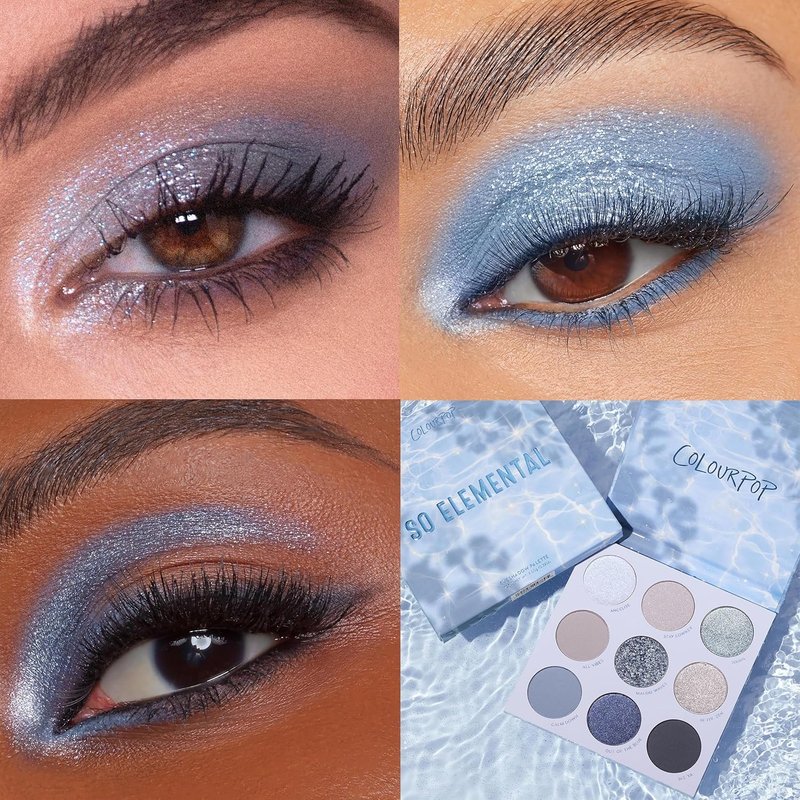 Colourpop So Elemental Eyeshadow Palette - High-Pigment Blue & Silver Shades | Metallic & Matte Finishes (0.3 oz)