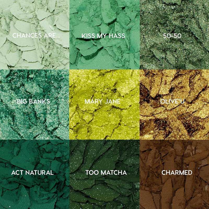 ColourPop Just My Luck Green Eyeshadow Palette - High-Pigment Matte & Metallic Shades | 0.3 oz