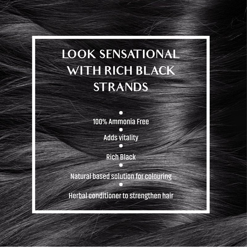 Vatika Naturals Permanent Hair Dye Rich Black – Ammonia-Free With Natural Henna, Grey Coverage, Nourishing Herbal Blend, Long-Lasting Hair Color for Soft, Shiny Results – 18 Sachets X 10g (Pack of 3)