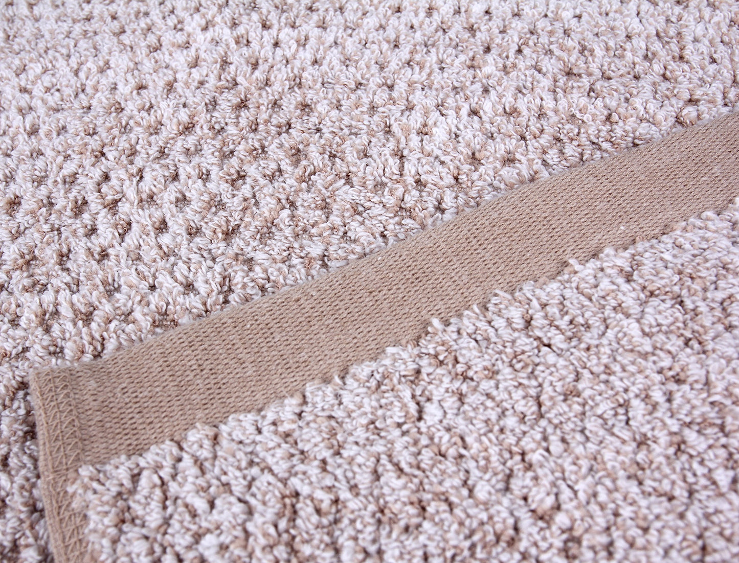 Everplush Diamond Jacquard Washcloth Set of 6, 13" x 13", Brown, Khaki