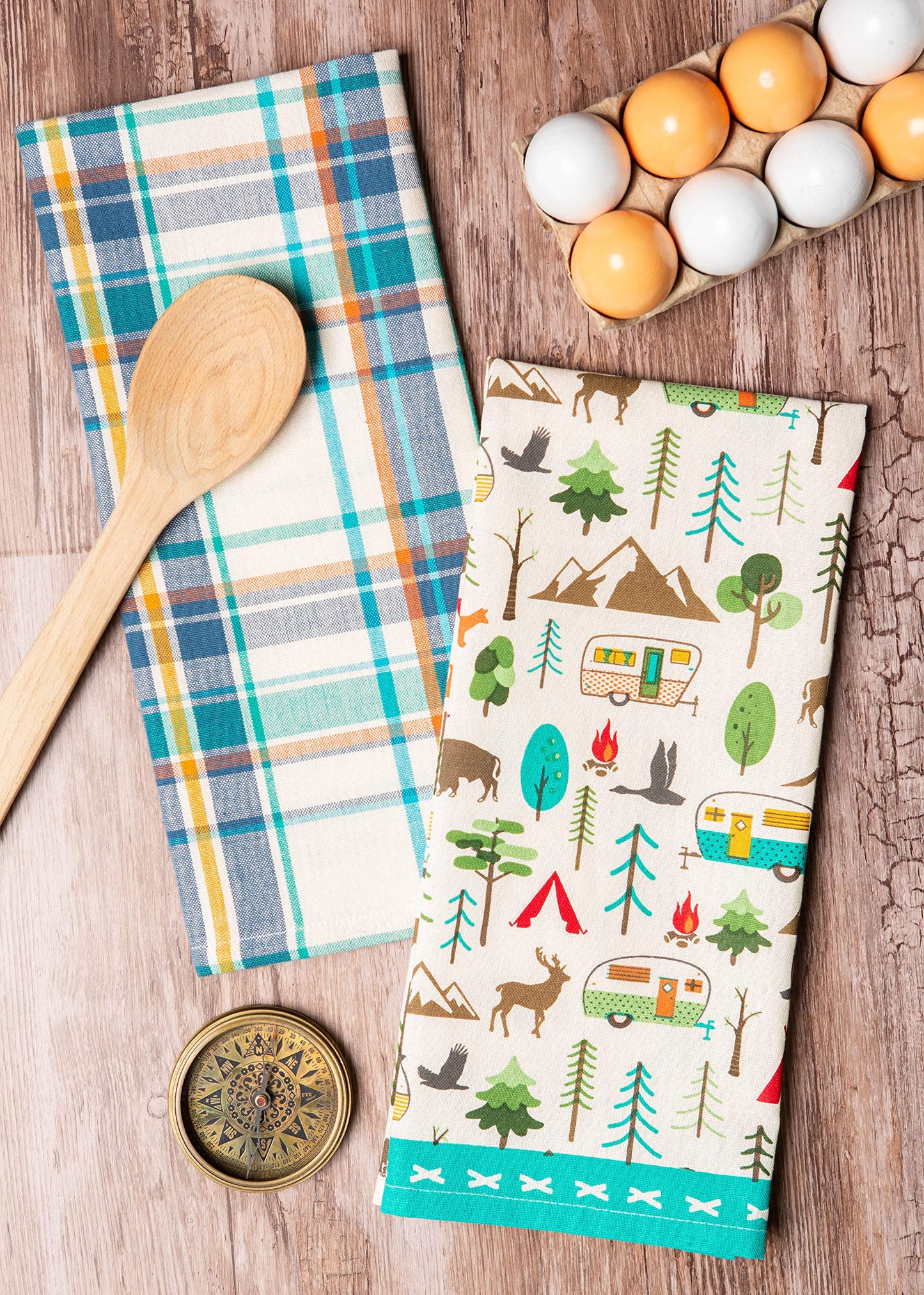 DII Tabletop Collection, Happy Camper Collection, Dishtowel Set, Happy Camper, 2 Piece