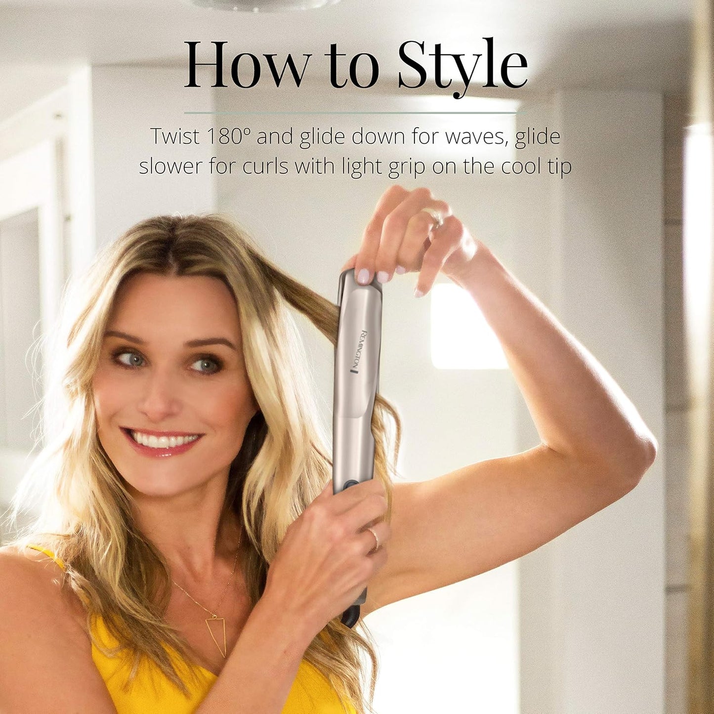 Remington Pro 1 Multi-Styler - Twist & Curl Technology, Straightener & Curling Iron | Color Care Protection, Champagne