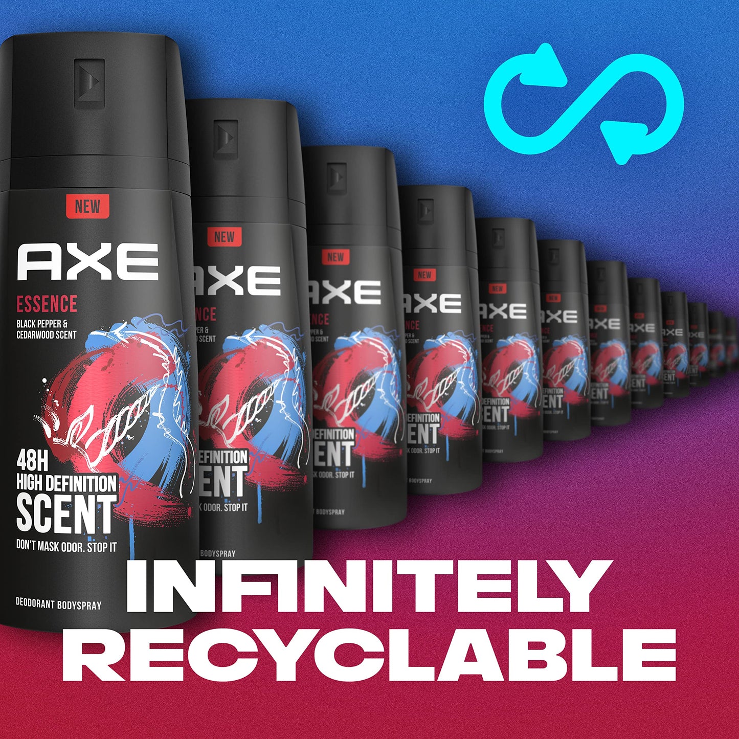 AXE Dual Action Body Spray Deodorant for Long Lasting Odor Protection Essence Black Pepper & Cedarwood Mens Deodorant Formulated Without Aluminum 4.0 oz, Twin Pack