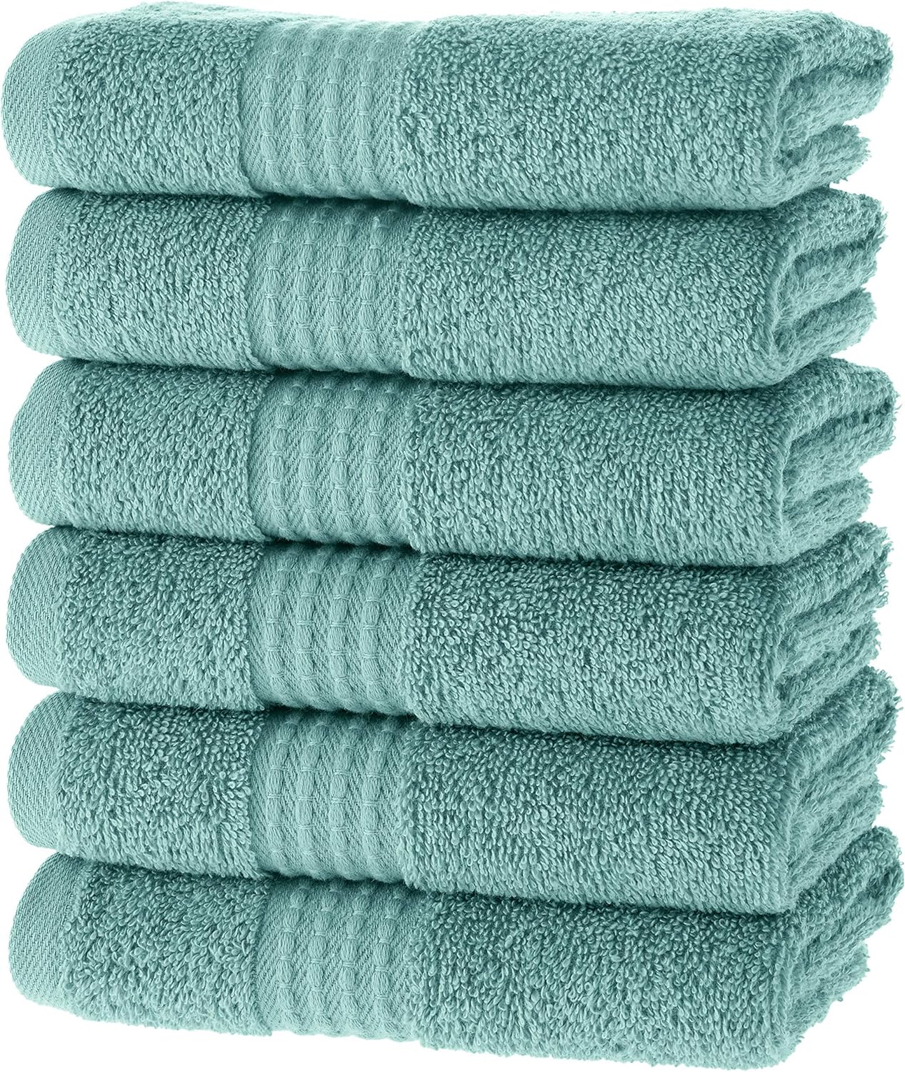 Turkish Cotton Washcloth Towel Set - High-Performance Bathroom Essentials | 13"x13" | Seafoam Color