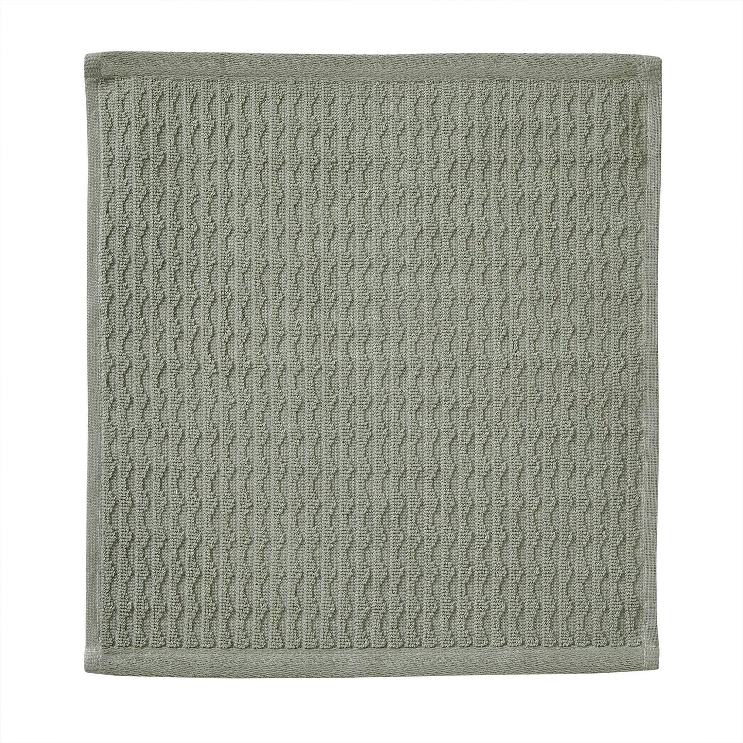 SKL Home Longborough 100% Turkish Cotton Premium 4-Piece Washcloth Set, 520 GSM, Soft & Absorbent Jacquard, Sage