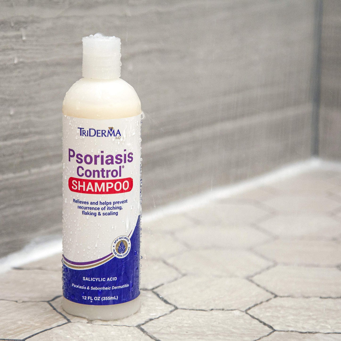 TriDerma Psoriasis Control Scalp Exfoliator Shampoo with 3% Salicylic Acid and Rosemary, Salon Quality Shampoo for Psoriasis, Seborrheic Dermatitis, No Coal Tar, Fresh Scent 12 oz