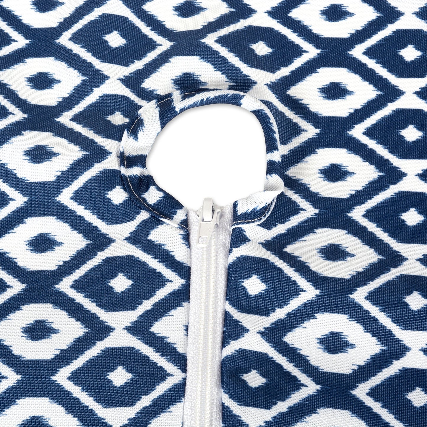 DII Ikat Outdoor Zippered Tabletop Collection Water Resistant, 14x108 Table Runner, Blue