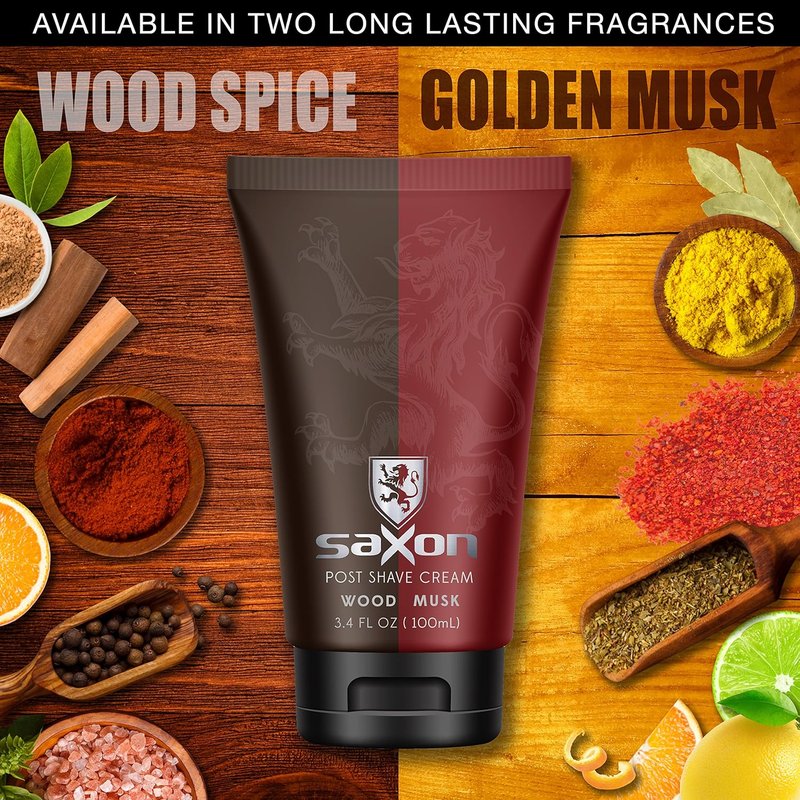 Saxon Post Shave Cream - Micro Moisturizing Conditioning Beads | Woodspice Scent