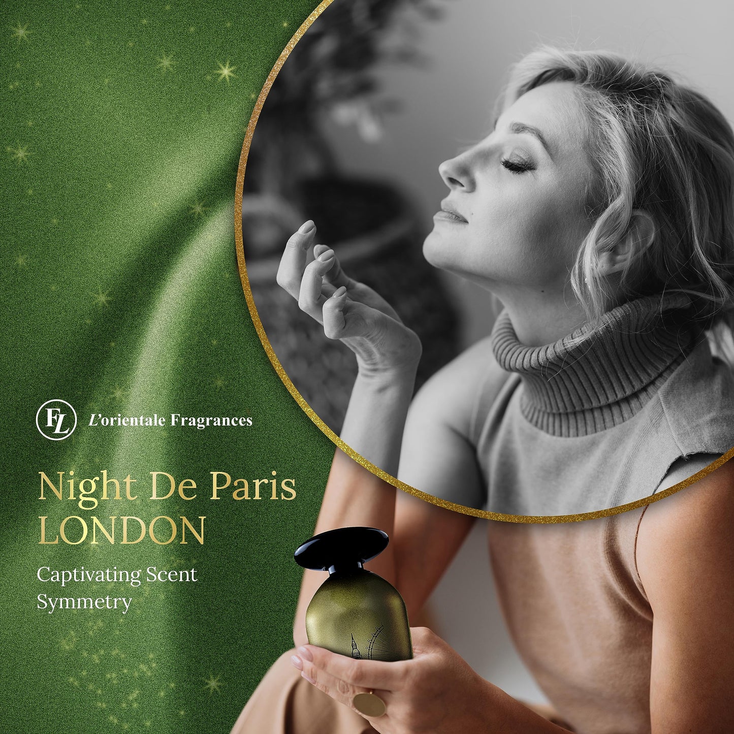 L'Orientale Fragrances Night De Paris London 100ml / 3.3oz - Oil-Based Perfumes for Women & Men, Unisex Amber Spicy Eau de Parfum - Long-Lasting Up to 24 Hours, Ideal for All Seasons