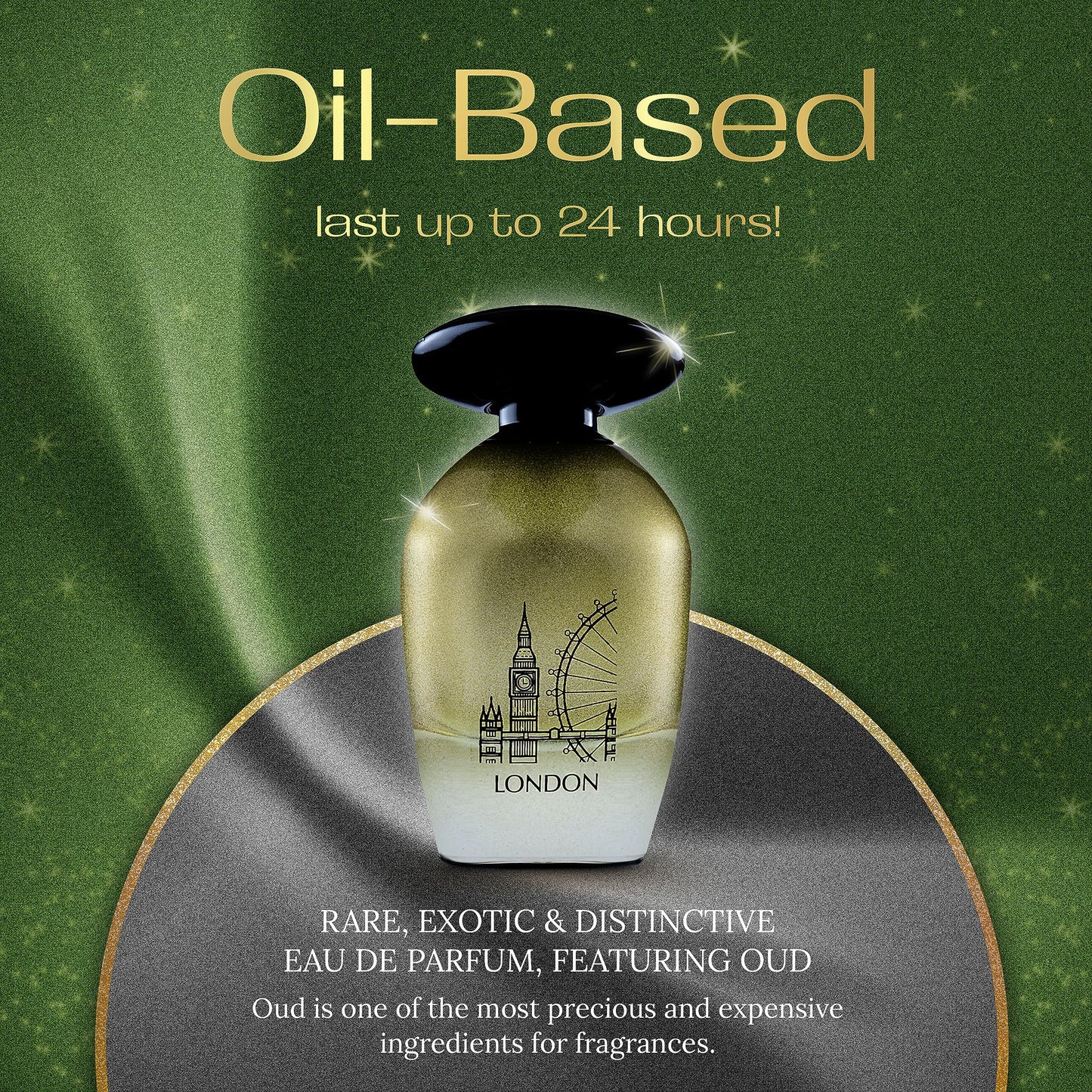 L'Orientale Fragrances Night De Paris London 100ml / 3.3oz - Oil-Based Perfumes for Women & Men, Unisex Amber Spicy Eau de Parfum - Long-Lasting Up to 24 Hours, Ideal for All Seasons